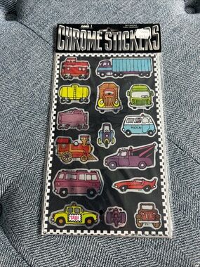 Vintage Chrome Stickers - Colorful Vehicle Set- Mark I